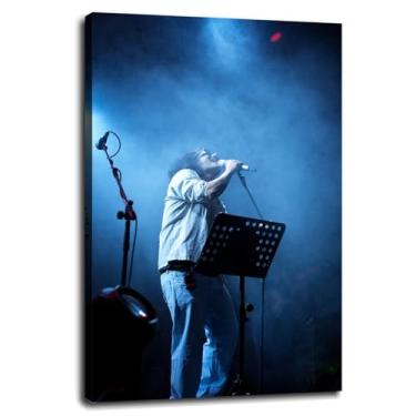 Imagem de Singer Poster Microfone Impressão em Tela Luzes de Palco Arte de Parede Para Casa 1 Painéis Decorações Com Emoldurado 30,5 x 20,3 cm
