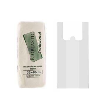 Imagem de Sacola Plástica Média Branca 38X48Cm - Rioplastic C/1000