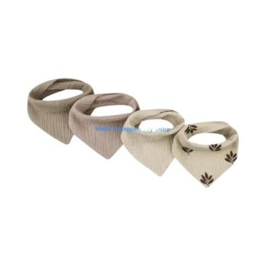 Imagem de Babadores De Algodão Para Bebês 4 Peças, Lenço Triangular Macio E Resp