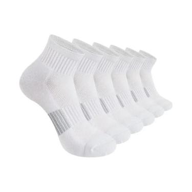 Imagem de Meias Masculinas De Cano Médio Com Listras Em Cores Sólidas, 6 Pares, 