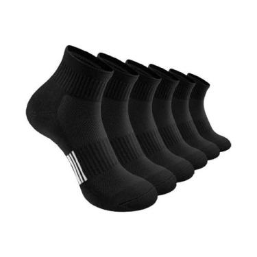 Imagem de Meias Masculinas De Cano Médio Com Listras Em Cores Sólidas, 6 Pares, 