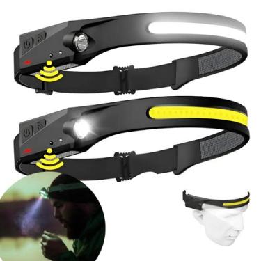 Imagem de Lanterna Cabeça Super Brilho Recarregável Sensor Usb Pesca - BOMVINK