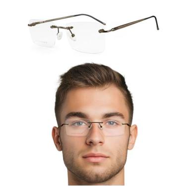 Imagem de Armação De Oculos Masculino Sem Aro Parafusado Balgriff, Unico, Marrom