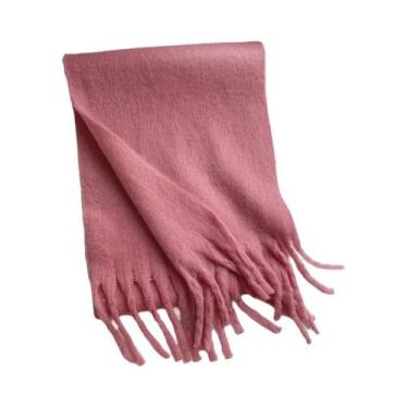 Imagem de Cachecol De Luxo Feminino Em Cashmere, Xale Grosso E Quente Com Franja