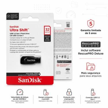 Imagem de Pendrive sandisk 32 gb ultra shift 3.0