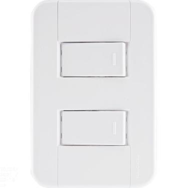 Imagem de Conjunto 4x2 com 2 Interruptores Simples 10 A 250 V Tramontina Tablet Branco Tramontina