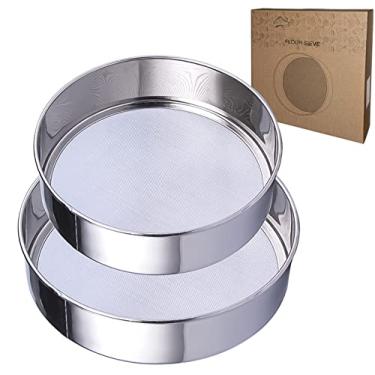 Imagem de SPX Peneira de malha fina, peneira redonda de aço inoxidável para assar, peneira de farinha, malha de 20 cm, 40 e 15 cm, malha 60, 2 peças
