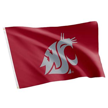 Imagem de Desert Cactus Washington State University Cougars WSU Cougs Wazzu 100% poliéster interior exterior 3 pés x 5 pés bandeira (bandeira 1)