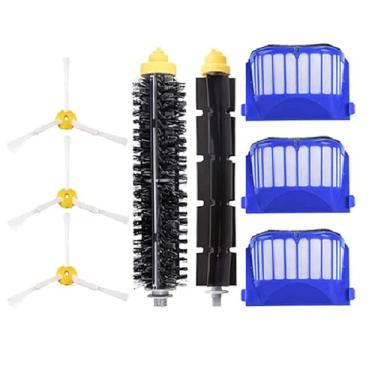 Imagem de Acessório de peças de reposição para iRobot Roomba 600 séries 690 692 694 670 660 665 651 650 614 e 500 séries 595 585 564, escova lateral, escova de cerdas e escova batedor flexível, filtro e