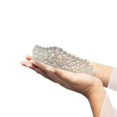 Imagem de Linda Coroa Para Noiva, Debutantes E Miss. Com Strass E Metal Prata. P