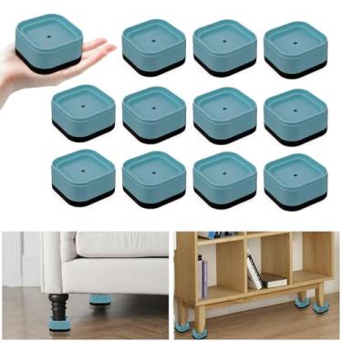 Imagem de Kvoike Pacote com 12 peças de elevação para móveis, elevadores de cama ajustáveis, elevadores de cama empilháveis para mesa, mesa, sofá, armário, cama, pernas, altura de elevação de 2,5 cm