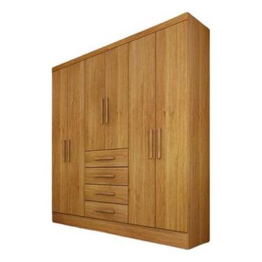 Imagem de Guarda Roupa Casal Arizona 6 Pt Cinamomo Mdp Móveis Tcil - Tcil Móveis