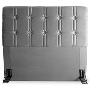 Imagem de Cabeceira Zeus Casal Base Box Madeira Reflorestamento Revestimento Platinum Grafite Hel...
