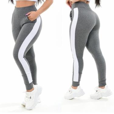 Imagem de Calça Feminina Jogger Com Listras Nas Laterais - Amariti, Cinza, GG