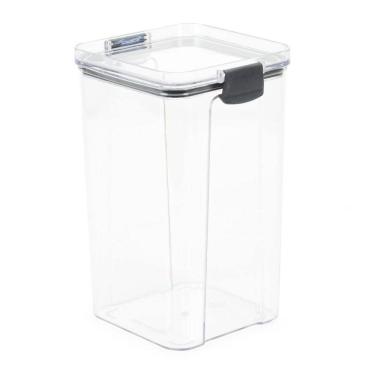 Imagem de Pote Hermético Quadrado Transparente Com Trata 1,5L Preto