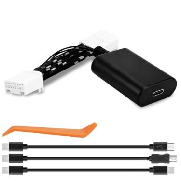 Imagem de JERBOR Adaptador de alimentação Dashcam de 16 pinos (modelo D) adequado para Toyota, Lexus, Corolla, Tacoma, Highlander e mais, para adaptador de radar GPS, conector de porta de assistência de faixa