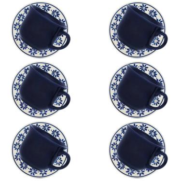 Imagem de Xícara de chá com Pires Donna Margaridas 200ml 6 Unidades - Biona 149858