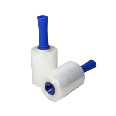 Imagem de Rolo de plástico elástico para transporte em movimento, embalagem retrátil de força industrial, filme elástico resistente com alça (2 rolos)