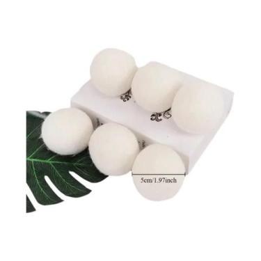 Imagem de Bolas De Lã Natural Para Secadora, Amaciante De Tecidos Reutilizável, 