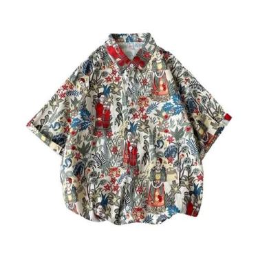 Imagem de Camisas Havaianas Masculinas De Verão Com Estampa 3D De Panda, Soltas,