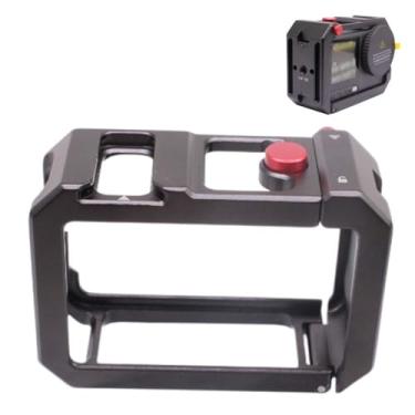 Imagem de duomianshou Gaiola de câmera compatível com câmera DJI Action 6, suporte de câmera, estabilizador de equipamento DSLR de liga de alumínio com sapata fria e orifício ARRI de 0,6 cm para filmagem