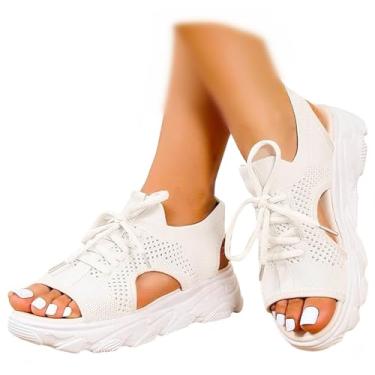 Imagem de Dkieuyu Sandálias ortopédicas femininas 2026 verão elegante suporte de arco caminhada confortável respirável dedo aberto sandálias esportivas