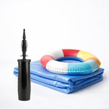 Imagem de Inflador Manual de Ar para Piscinas Infláveis, Boias, Bolas e Brinquedos, Portátil, Pegada Ergonômica, Bico Versátil, Preto