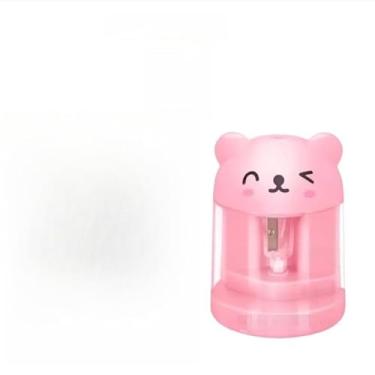 Imagem de Apontador de Lápis de Mesa Elétrico a Pilha - Design de Bichinhos Infantil, Ideal para Escola e Casa(ROSA,UN2)