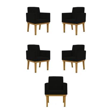 Imagem de Kit 05 Poltronas Sala Quarto Escritório Preta preta