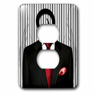 Imagem de 3dRose lsp_202978_6" Terno masculino de casamento com gravata vermelha para o noivo ou padrinho 2 tomadas, multicolorido