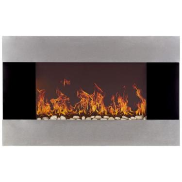 Imagem de Lareira Elétrica de Embutir A55x91L, com Controle Remoto 2 Configurações, 1500W, 110v, NORTHWEST 80 EF421S, Preto