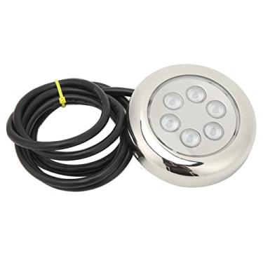 Imagem de GRCFUMO 3.5in LED luz subaquática, luz de pesca de popa de barco, lâmpada subaquática de montagem em superfície à prova d'água para barco marinho de iate (Bright Light)