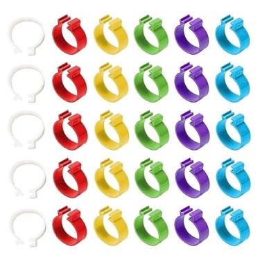 Imagem de 100 peças de anéis de plástico para perna de galinha faixas coloridas para pés de aves domésticas faixa de identificação de galinha pingentes de perna de pintinho anel de tornozelo de pato etiquetas