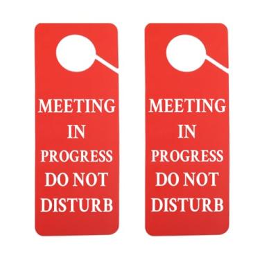 Imagem de 2 peças Zoom Meeting in Progress Door Hanger Placa de sala de reuniões para casa ou escritório (reunião em andamento)