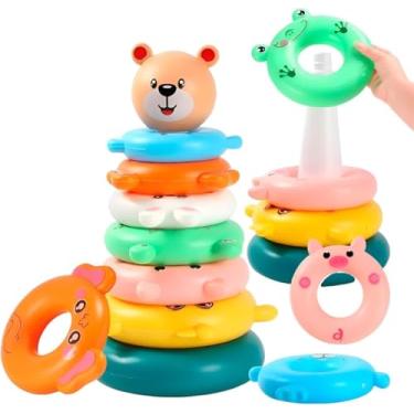 Imagem de Brinquedo Torre de Encaixe Argolas Divertidas Ursinho