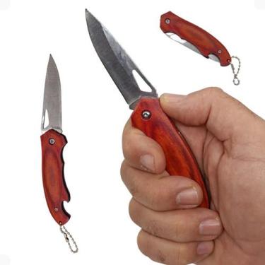 Imagem de Canivete Inox de Bolso Manual Abridor de Garrafa Chaveiro - Top Casa