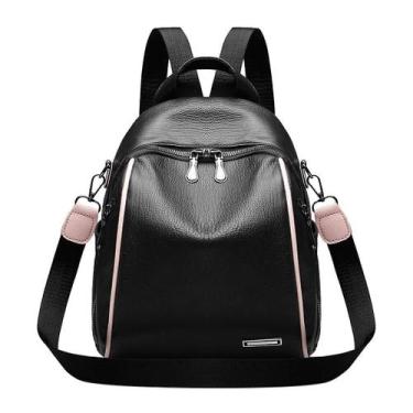 Imagem de Mulheres Senhoras Moda Couro Sólido Impermeável Bolsa Ombro Mochila - 