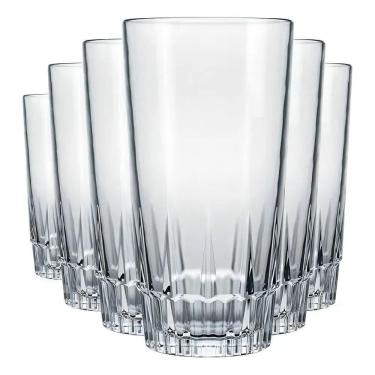 Imagem de 2X Jogo Copos Vidro Suco Agua Vegas 330Ml Nadir 6 Unid Cor T