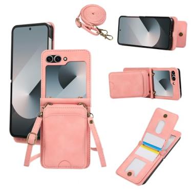 Imagem de Asuwish Capa de telefone para Samsung Galaxy Z Flip 6/Z Flip 7 FE 5G Capa carteira com alça transversal temperada suporte para cartão acessórios para celular Z6 G Flip6 ZFlip Flip7 mulheres homens