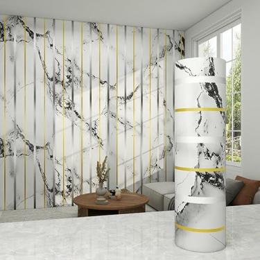 Imagem de Papel de parede com textura de mármore estampado dourado autoadesivo à prova d'água à prova de umidade imitação de azulejo de cerâmica revestimento de parede lavável adesivo decorativo de cozinha e