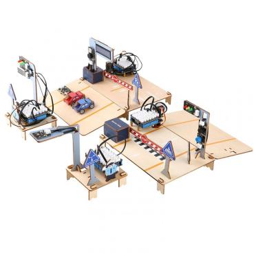 Imagem de Kit educativo ACEBOTT QE027 trânsito inteligente ESP32 4 em 1 compatível Arduino para projetos STEM de transporte