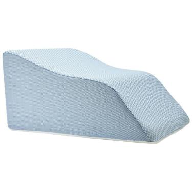 Imagem de Almofada Ortopédica Lounge Doctor Azul Claro Pequena Apoio para Pernas Espuma Firme Capa Removível 53 x 46 x 28 cm Design Anatômico