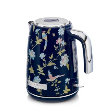 Imagem de Chaleira elétrica inox 1,7L Laura Ashley azul marinho Elveden, fervura rápida 1500W com desligamento automático e proteção contra fervura