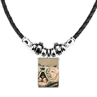 Imagem de DIYthinker Óculos de animal com pingente de corda de couro para fotografia de gato