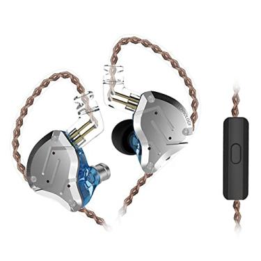 Imagem de CIADAZ Fones de ouvido com fio ZS10 Pro 3,5 mm 1DD + 4BA híbrido HiFi Música Fone de ouvido Fone de ouvido esportivo Cabo removível de 2 pinos Controle em linha com microfone
