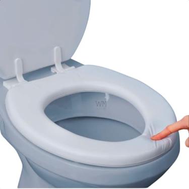 Imagem de Assento Sanitário Almofadado Cor Branco Tampa Vaso Universal - Super Macio Acabamento Liso