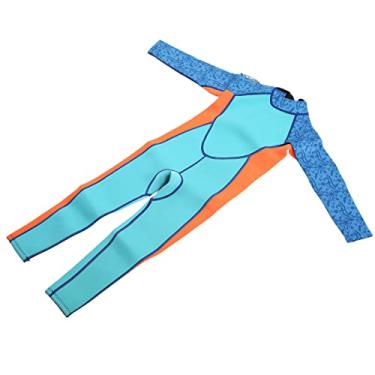 Imagem de Roupa de mergulho infantil para surfe, proteção solar, roupa de mergulho macia e quente para meninos com snorkel (tamanho 12)