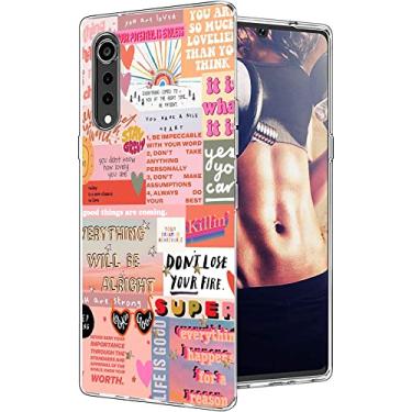 Imagem de FEIZHIRUNAI Compatível com LG Velvet 5G, capa protetora positiva motivacional cristã rosa estética para meninas mulheres capa protetora fina à prova de choque TPU