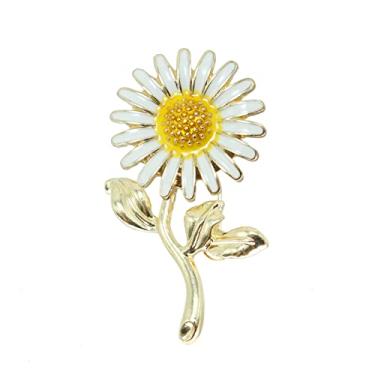 Imagem de Broche de flor de margarida esmaltado, lindo terno de flor de sol, alfinete, planta, gladdon, casaco de flor, alfinete, acessórios de roupas, joias de festa de casamento para mulheres e meninas, Liga