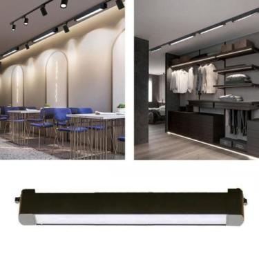 Imagem de Luminária (Preta) Luz Difusa Linear 30W De 46Cm Para Trilho - CBC
